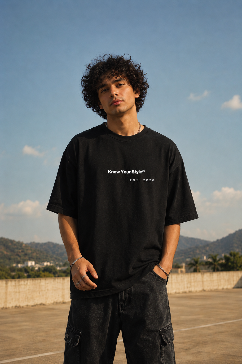 Above The Noise Graphic Tee front print detail - KYS streetwear
