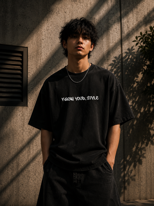 Built From Chaos Oversized Tee – Vintage Black