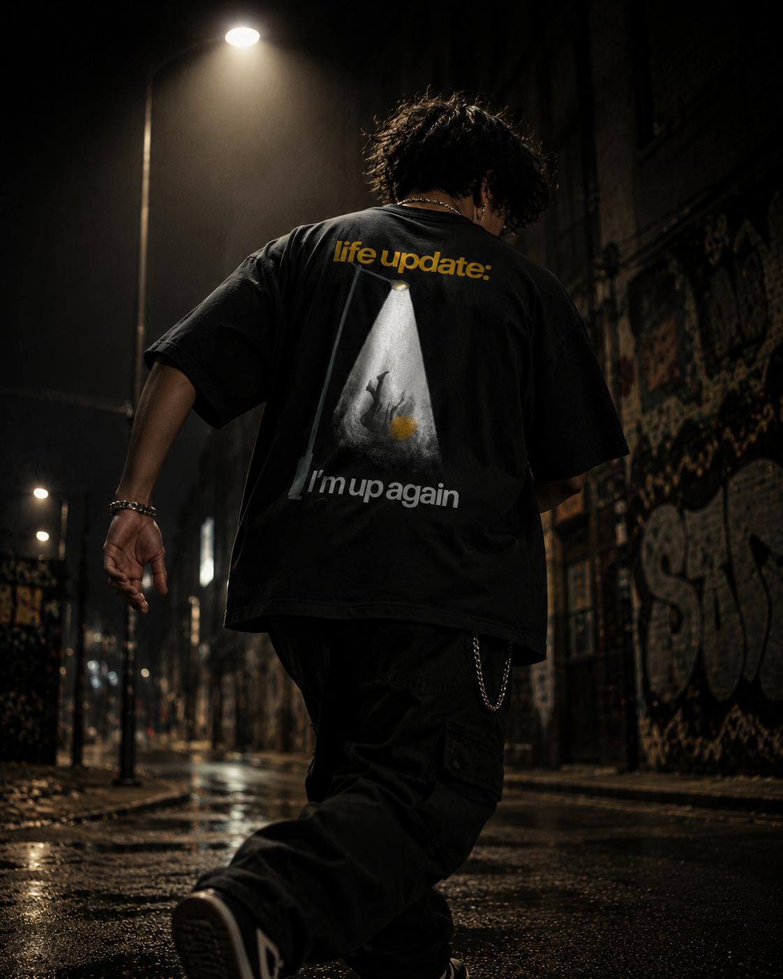 Life Update Oversized Tee back view - KYS streetwear