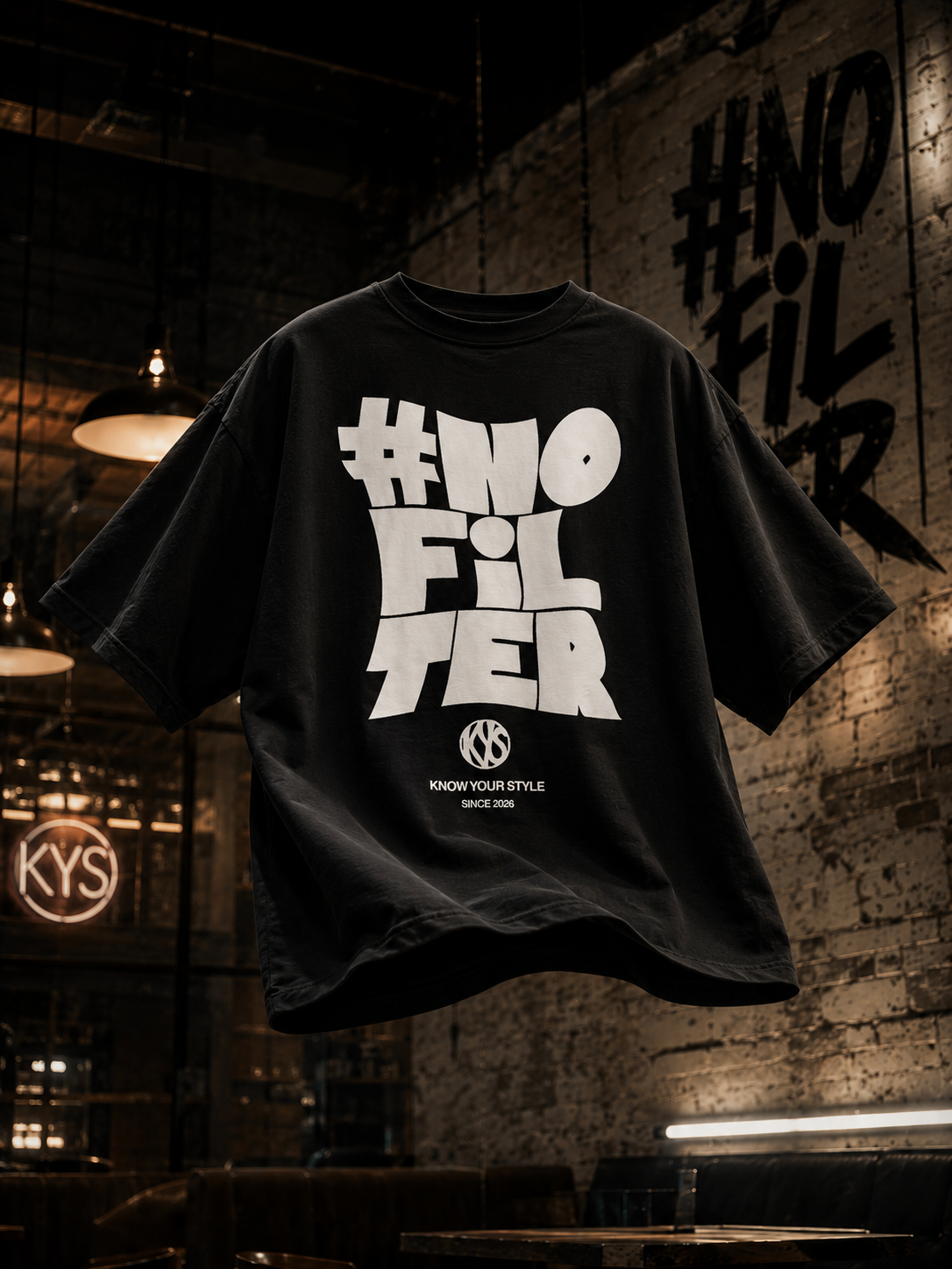 #NOFILTER Oversized Tee front view - KYS streetwear