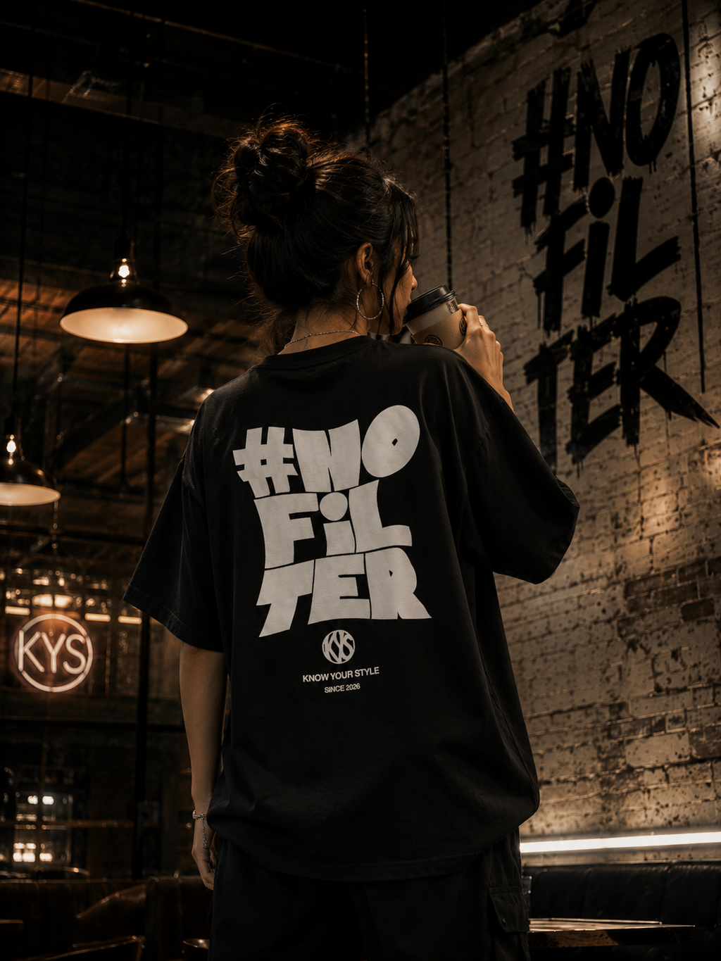 #NOFILTER Oversized Tee back view - KYS streetwear