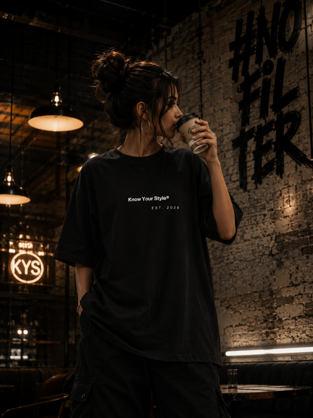 #NOFILTER Oversized Tee front print detail - KYS streetwear