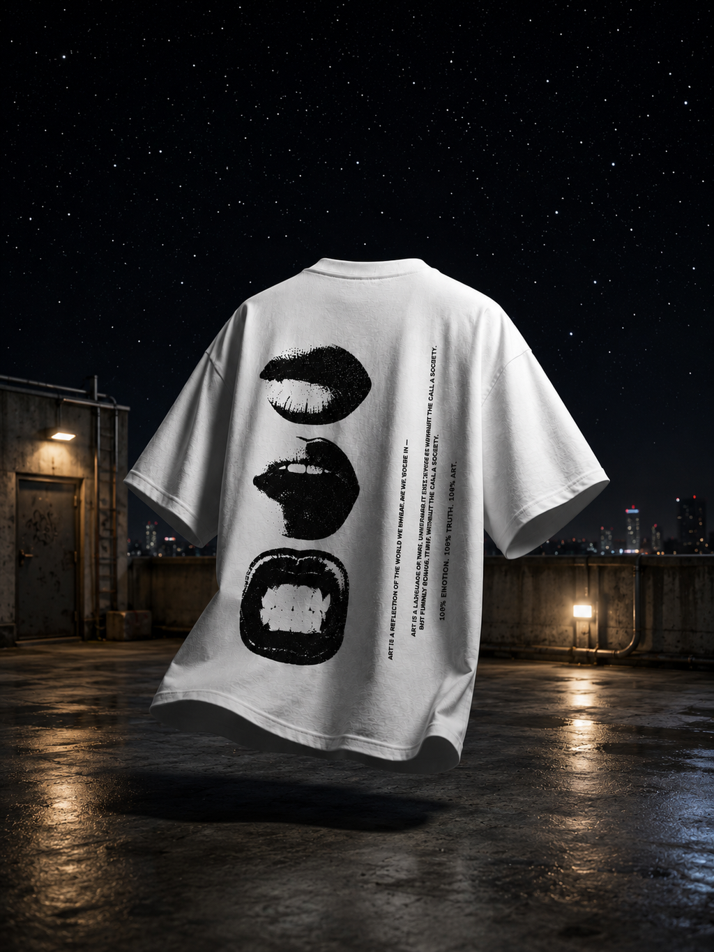 Speak Less Graphic Tee front view - KYS vintage white streetwear